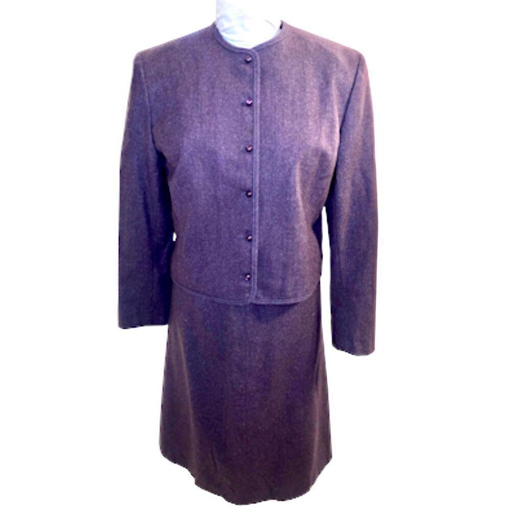 Pendleton 100% Virgin Wool 2-Piece Suit Deep Plum Sz. 10 Y2K Vintage - Picture 2 of 11